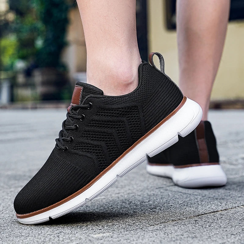 Casual Sneaker Shoes Breathable Men's Walking Mesh Soft Sole Outdoor Anti Slip Travel Comfortable Running Shoes Tenis Masculino