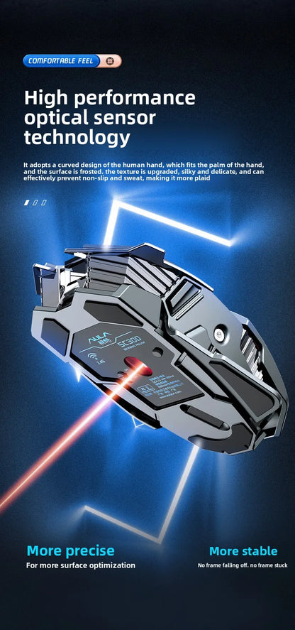 2025 Neue SC300 kabellose 2.4G Gaming-Maus RGB 3200dpi wiederaufladbare leise mechanische E-Sports-Maus für Desktop-Computer und Laptop