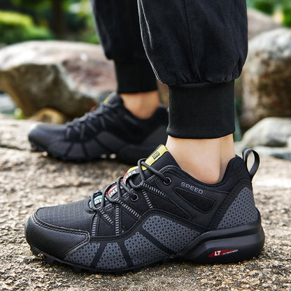 Zapatillas de senderismo para hombre, calzado deportivo todoterreno para exteriores, malla transpirable, antideslizantes y resistentes al desgaste, zapatillas de senderismo y ciclismo outdoor