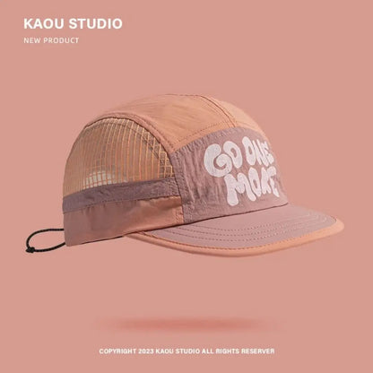 Pehmeälierinen, nopeasti kuivuva baseball-lippis, retrotyylinen 5-paneelinen aurinkosuojahattu, hengittävä hattu, rento hiphop-hattu, verkkokangasjuoksulippis