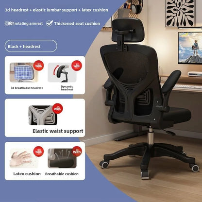Ergonominen pelituoli asuntolaan ja toimistoon pitkiin käyttöjaksoihin, mukava tietokonetuoli, työpöytätuoli ja pehmeä pelituoli