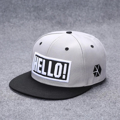 Baseballcap mit flachem Schirm, Buchstabenstickerei für Herren, vielseitig kombinierbar, Damen-Sommer-Hip-Hop-Hut, Outdoor-Sonnenschutz, verstellbare Schirmmütze