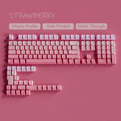 New Keycaps for 60/64/84/98/108 Gaming Mechanical Keyboard MX Switch 135 Keys OEM PBT Side Engraved Red and Black Gradient Color