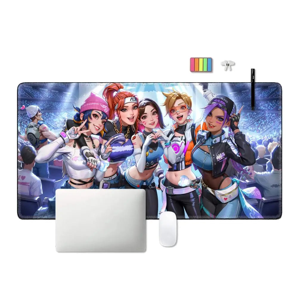 Sexy Anime-Girls Gaming-Mauspad HYBXAXC Laptop Büro Gummi Weiche Tischmatte XXL Groß Computer Overwatch Spiel Tastatur-Teppich