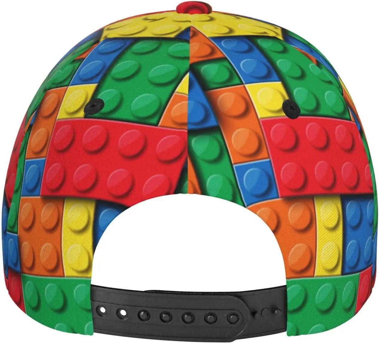 Playful Building Block Print Baseball Cap Women Men Adjustable Snapback Hat Glitter Fashionable Baseball Cap