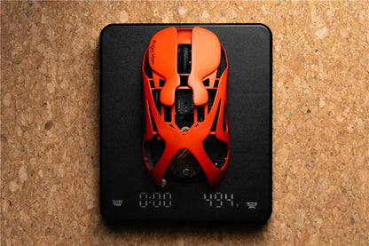 Mouse de gaming wireless Angry Miao Infinity, metalic, ultraușor, cu carcasă perforată, hot-swappable, PAW3950, Dual 8K, cu fir, tri-mode, portocaliu