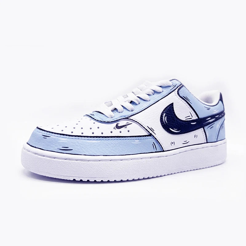 Custom Sneakers Nike Court Vision Messy Line Design Wild Romantic Dream Comic Pattern Couple Matching Shoes Unisex Retro Shoes