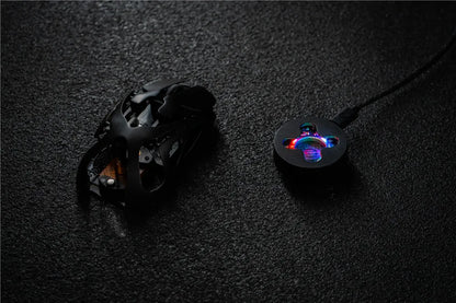 Mouse de gaming wireless Angry Miao Infinity, metalic, ultraușor, cu carcasă perforată, hot-swappable, PAW3950, Dual 8K, cu fir, tri-mode, portocaliu
