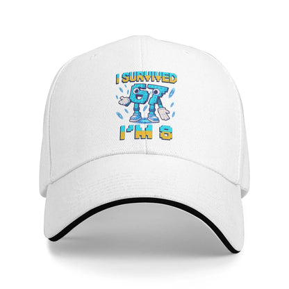 Unisex 8e verjaardag ‘I'm 8 Year Old Six Seven Bruh 6 7’ Brainrot-meme-pet Zonne-baseballpetten Nieuwe baseballpet Zonnehoeden