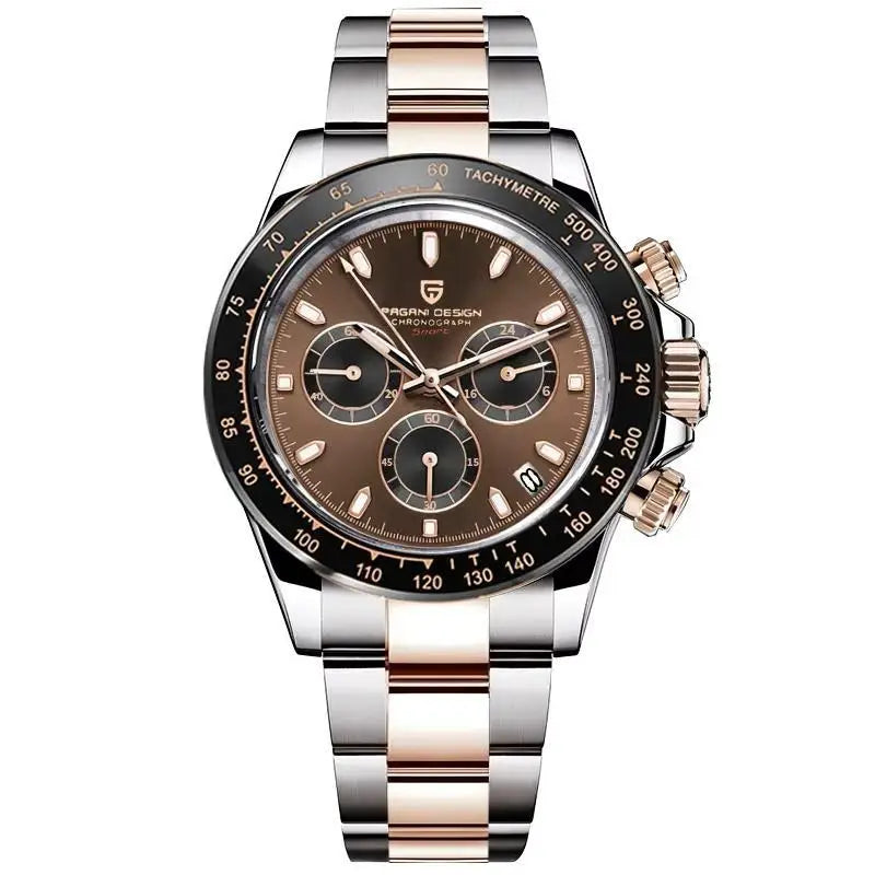 PAGANI DESIGN Men Exquisite Quartz Watch Luxury Choice VK63 Sapphire Mirror Stainless Steel Calendar Small Three-Pin Chronograph