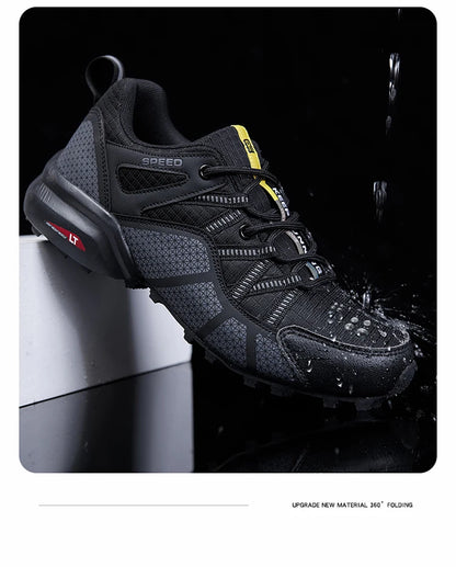 Zapatillas de senderismo para hombre, calzado deportivo todoterreno para exteriores, malla transpirable, antideslizantes y resistentes al desgaste, zapatillas de senderismo y ciclismo outdoor