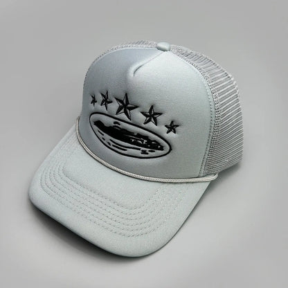 Cruise Ship Pattern Baseball Cap Summer Five-star Mesh Cap for Men and Women Outdoor Beach Sun Protection Trucker Baseball Caps
