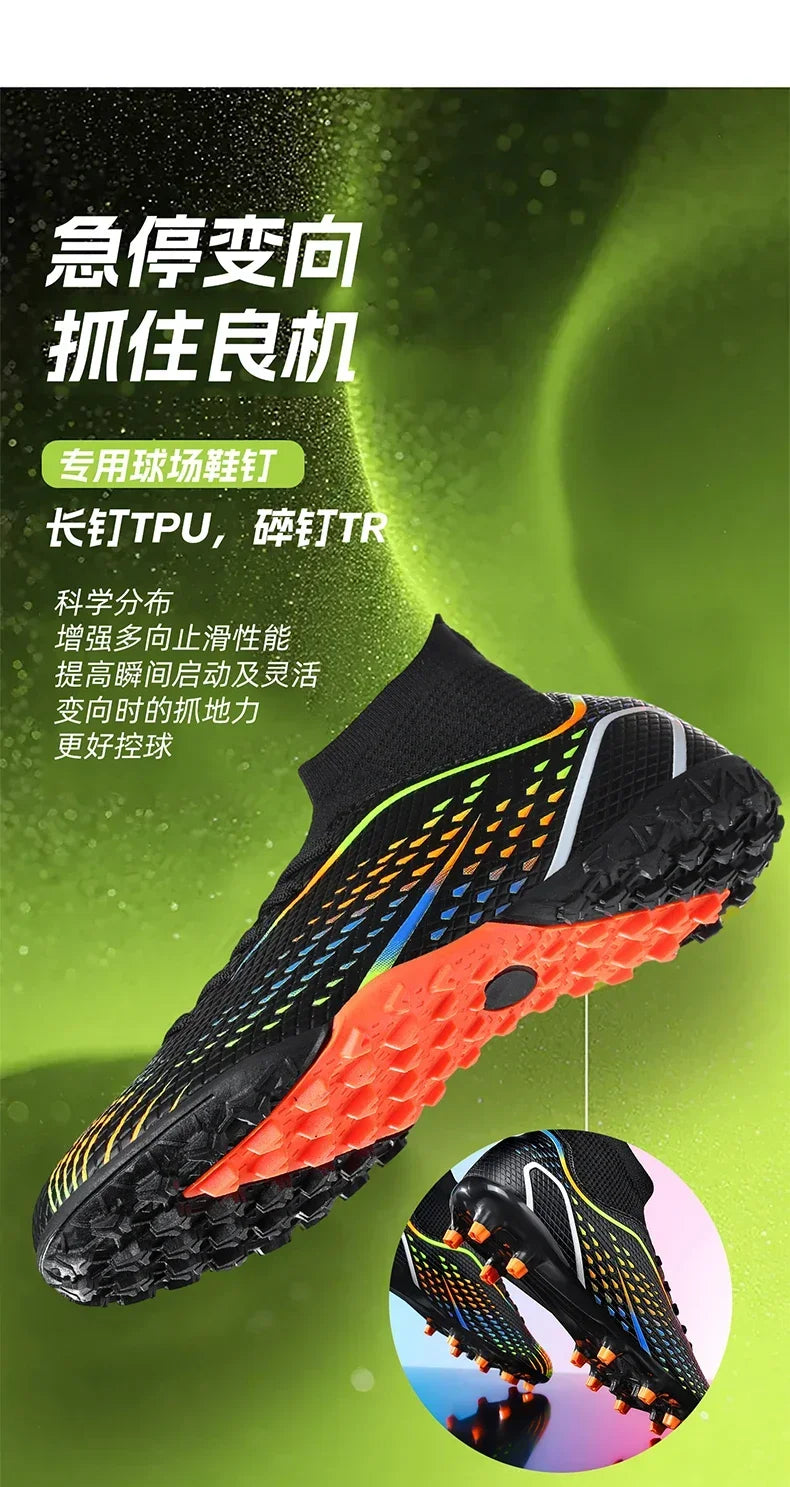 Mens Football Field Boots Ultralight Turf Indoor Society Training Soccer Shoes Cleats for Kids Sneakers TF/FG Football Shoes