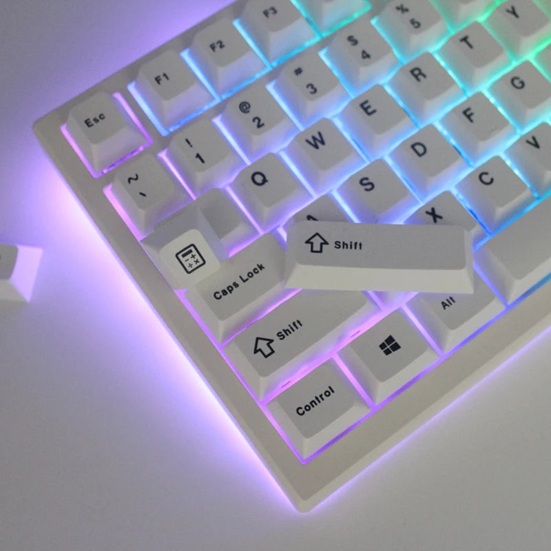 125 Keys Minimalist White Japanese Keycaps for MX Switch Mechanical Keyboard Cherry Profile Dye Sublimation PBT Key Caps Custom