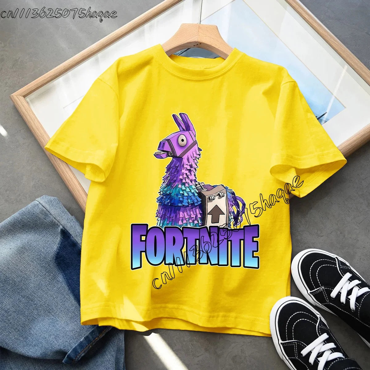 Summer Game Fortnited T-shirt Bottle Royale Birthday Tops Party Wear Boys Tee Fortnight Short Sleeve Cotton Kids Clothes