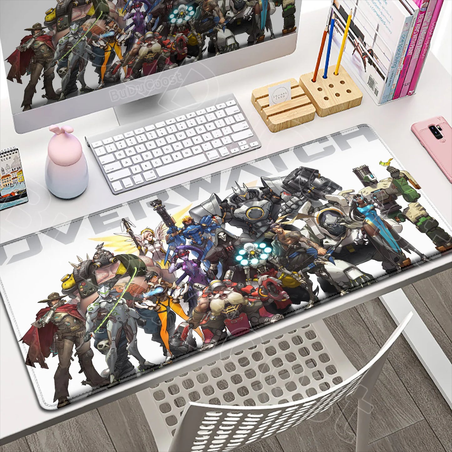 Large XXL DIY Cool Overwatch Mouse Pad Keyboard Table Gaming Accessories Non-Slip Rubber Edge locking spped Laptop Rug desk Mat, produit gaming premium Fraquane