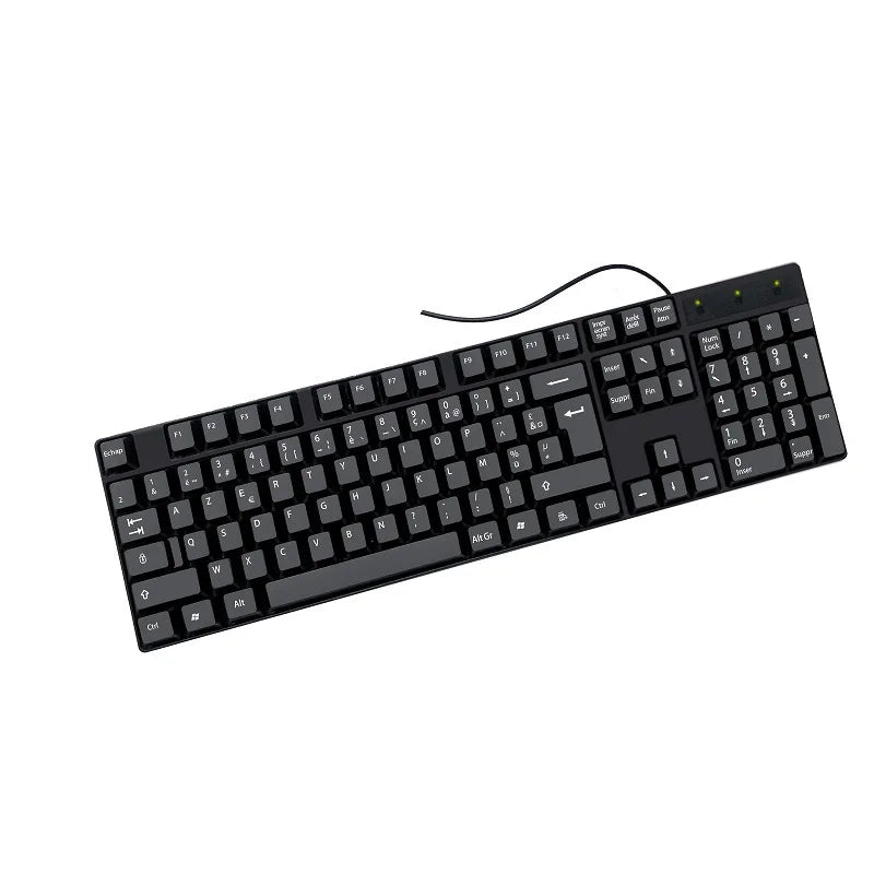 Teclado gaming com keycaps de letras em espanhol, francês, russo e árabe, USB com fios, 104 teclas, para computador