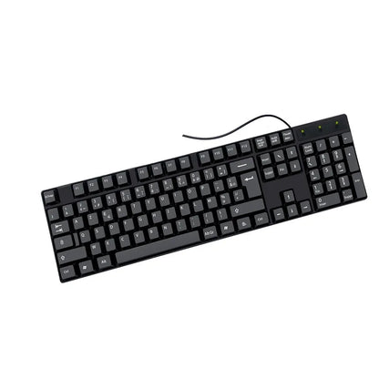Teclado gaming com keycaps de letras em espanhol, francês, russo e árabe, USB com fios, 104 teclas, para computador