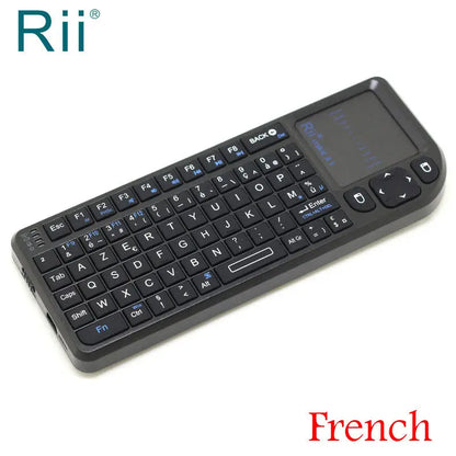Teclado Mini Sem Fios Original Rii X1 2.4GHz Inglês/RU/ES/FR com TouchPad para Android TV Box/PC/Portátil