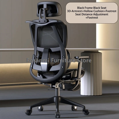 Breathable Mesh Computer Office Chair with Armrest and Lumbar Support Adjustable Ergonomic Desk Chair Home Gaming Headrest Chair