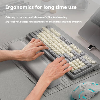 Teclado de escritório gaming EWEADN G98, membrana com retroiluminação arco-íris, USB com fio, externo e silencioso, teclado numérico, design digital