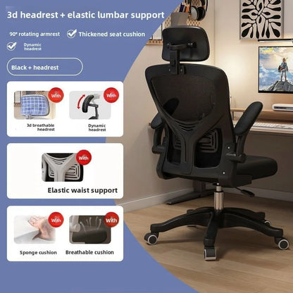 Ergonominen pelituoli asuntolaan ja toimistoon pitkiin käyttöjaksoihin, mukava tietokonetuoli, työpöytätuoli ja pehmeä pelituoli