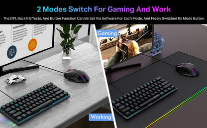 E-YOOSO X-41 Pro USB Wired Gaming Mouse RGB Backlit 12400 DPI 11 Buttons Programmable Ergonomic Mice for Work Computer PC Laptop