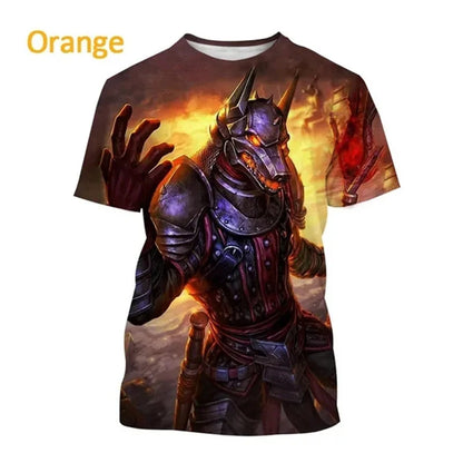 T-Shirts mit dem Sensenmann Anubis – 3D-gedrucktes T-Shirt mit altägyptischem Gott – Auge Ägyptens – Pharao – Harajuku-Mode – Kurzarm-T-Shirt