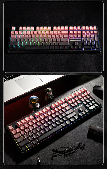 V108 Pro Bluetooth Keyboard Office Low Noise 2.4G Wired & Wireless Full Layout with RGB Backlit Membrane