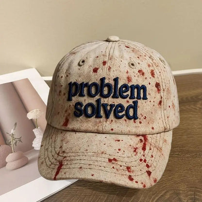 Haft z motywem Halloween – problem rozwiązany: krwawa czapka w stylu horroru, idealna na imprezę halloweenową, rekwizyty do cosplayu, prezenty