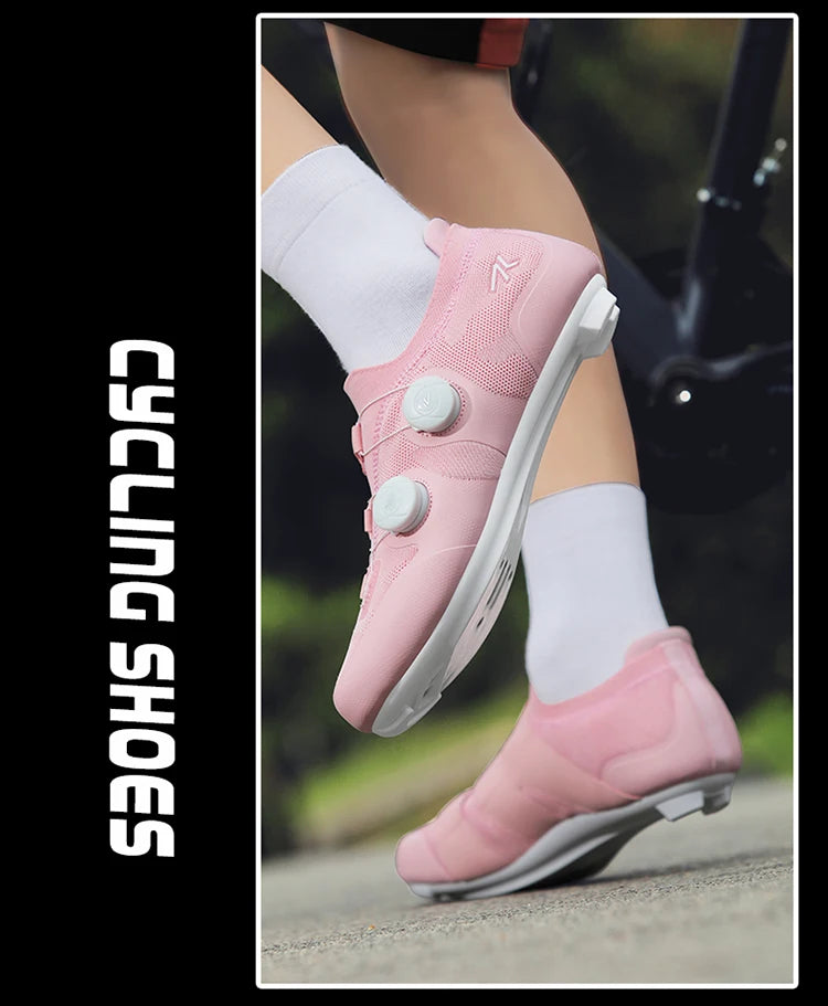 Scarpe da ciclismo su strada unisex, HsYixin traspiranti SPD autobloccanti antiscivolo, scarpe da corsa per bici da strada, MTB flat e sneakers da bicicletta