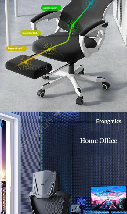 High Density Sponge Mesh Office New Design Home Office Furniture Comfortable Chair with Footrest