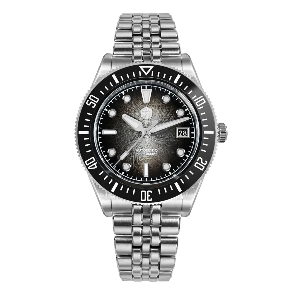 San Martin 40mm Luxus-Taucheruhr für Herren, Miyota 9015, Sunburst-Emaille-Zifferblatt, automatische mechanische Armbanduhr, wasserdicht bis 200m, SN0148