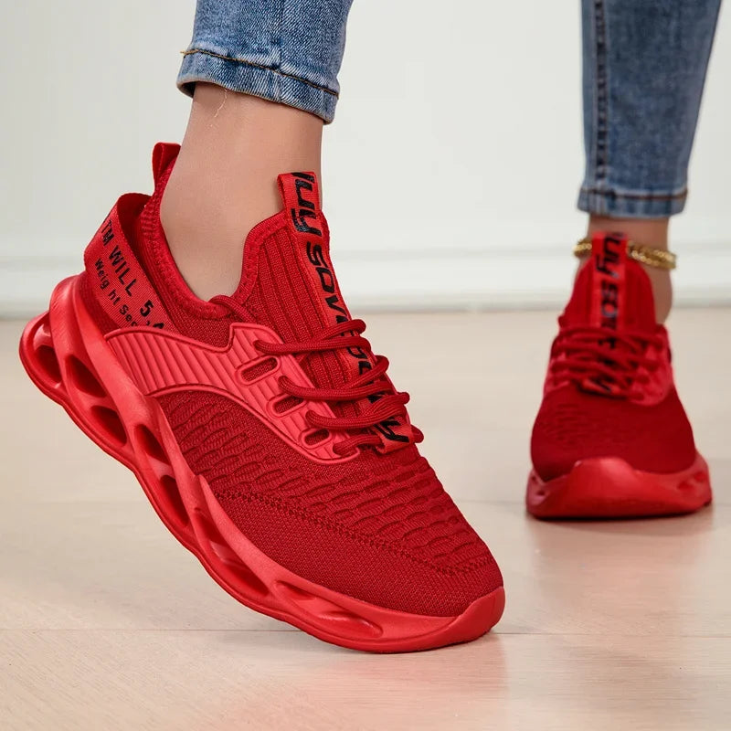Baskets décontractées roses pour femmes et hommes, chaussures Blade, grandes tailles (46), chaussures de course légères et respirantes pour hommes, baskets de sport en mesh