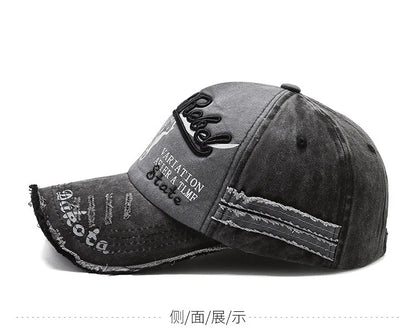 Șapcă de baseball vintage cu litere brodate, model „Bull Washed”, pălărie de soare retro pentru bărbați și femei, șapcă casual cu cozoroc în stil hip-hop