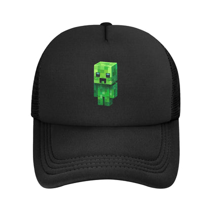 Aventurier cu aspect robust descoperă un monstru Creepers în spatele său Șapcă de camionagiu Șepci de soare Șapcă reglabilă cu clapetă Șapcă de baseball din plasă