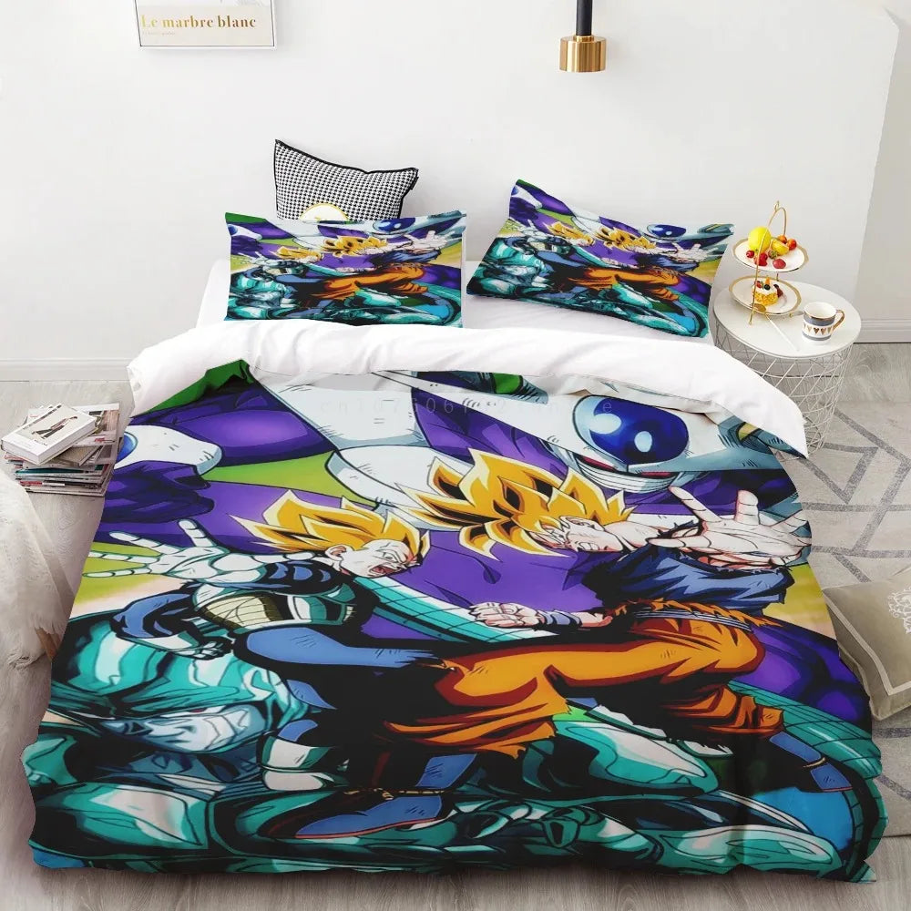 Σετ Παπλωματοθήκης Goku Dragon Ball για Εφήβους, Σετ Κλινοσκεπασμάτων με Παπλωματοθήκη για Παιδιά και Αγόρια, Ιδανικό Δώρο, Διακόσμηση Κρεβατοκάμαρας Queen King