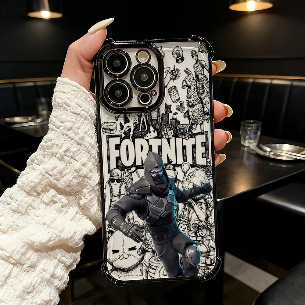 Capa de telemóvel FortniteS Plating de jogo popular para Samsung S26 S25 S24 S23 S22 S21 S20 FE Note20 Edge Plus Ultra 4G 5G antiqueda