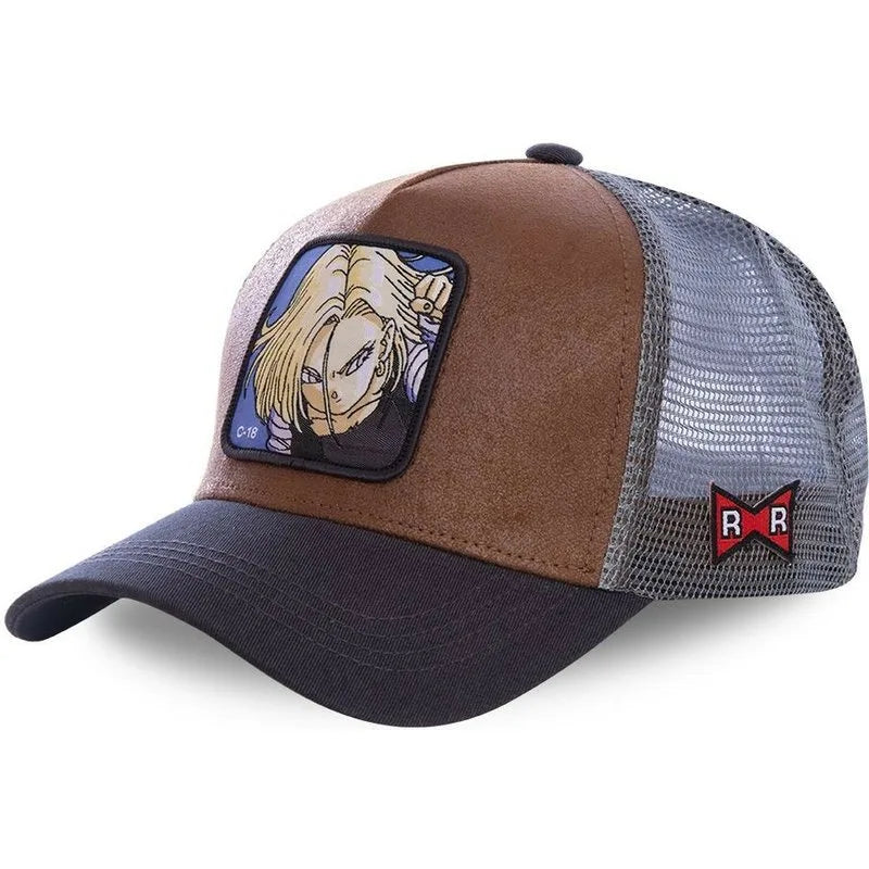 Cappellino Dragon Ball Son Goku da viaggio estivo con visiera, da uomo, ricamato, stile hip-hop, visiera parasole, cappellino trucker regolabile in rete