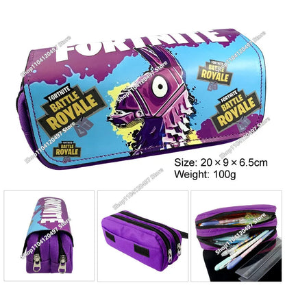 Estojo escolar de grande capacidade Victory Royale Fortnited Peely Llama Hero para meninos e meninas, crianças e adolescentes