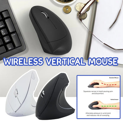 2.4G Wireless Mouse Vertical Game Mouse Ergonomics 1600DPI PC Laptop Office Mini Game Mouse