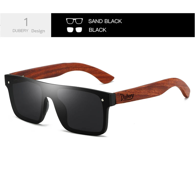DUBERY Wooden Polarized UV400 ProtectionSunglasses For Men And Women 6 Colors Model 219