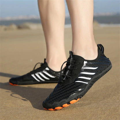 Unisex rychleschnoucí boty do vody pro muže a ženy, barevné plážové a plavecké aqua boty na surfování a pobyt u moře, párové barefoot tenisky proti proudu