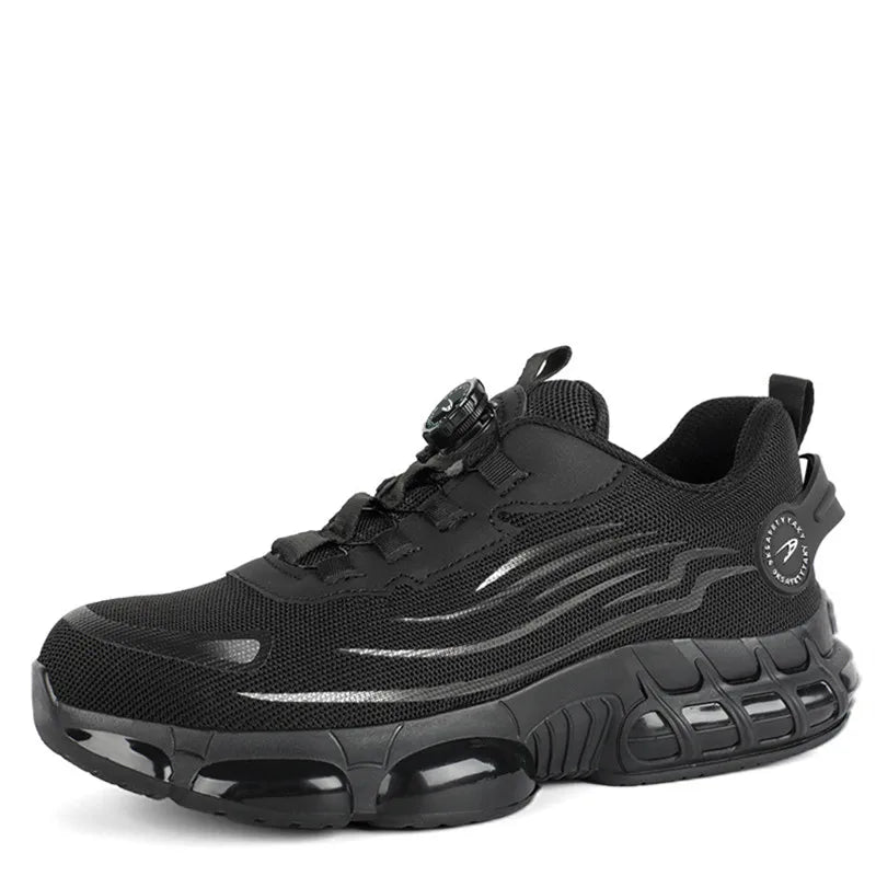 Men Ankle Work Safety Shoes Synthetic Upper Rubber Outsole Anti-Slip Wide Toe Box Anti-impact and Anti-piercing Shoes Men