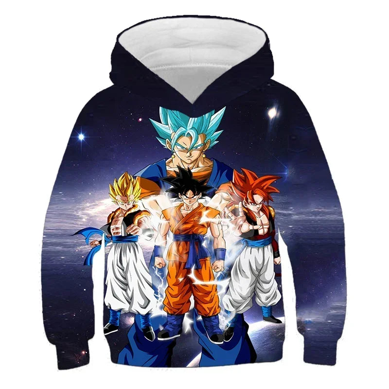 2025 Autumn Cool Dragon Ball Z Kids Boys Sweatshirts Children Casual Boy Hoodies Pullover Anime Dragon Ball Hoodie Hooded Coats