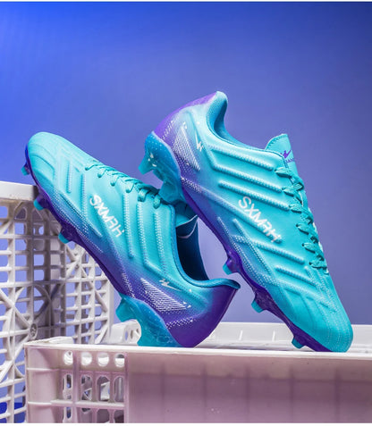 Double Star Adult Youth AG Soccer Cleats Non-Slip Durable Artificial and Natural Grass Football Shoes for Training and Matches Men Women