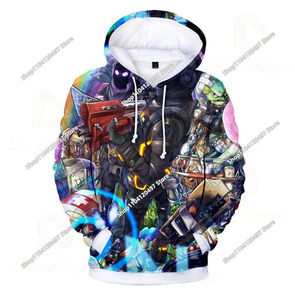 Game Fortnite Hoodies Teenager Boys Hoodie Kids Sweatshirts Cartoon Leisure Outwear Children Cosplay Pullovers Streetwear Gift