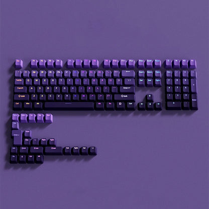 Teclas Gamer RGB retroiluminadas em degradé para teclado mecânico com switch MX, perfil OEM, PBT, branco e azul, layout ISO, teclas DIY