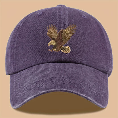 Eagle print baseball cap, adjustable for both men and women, suitable for hiking, fishing, and vacation exploration