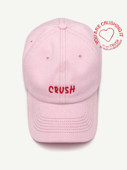 Șepci de baseball unisex brodate „crush”, negre, cu inițiale brodate, model „Dad Hat”, 100% bumbac, pentru toate anotimpurile
